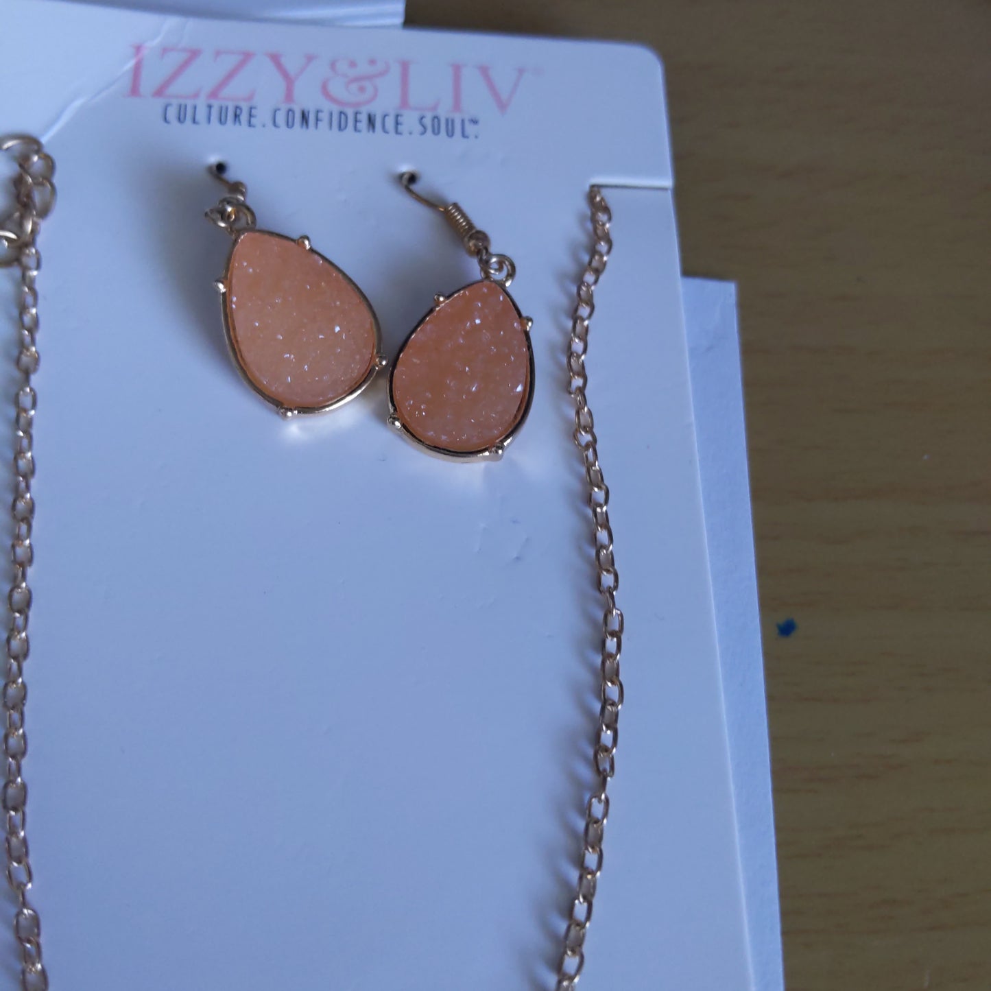 Coral and Pink Earring/Necklace Set