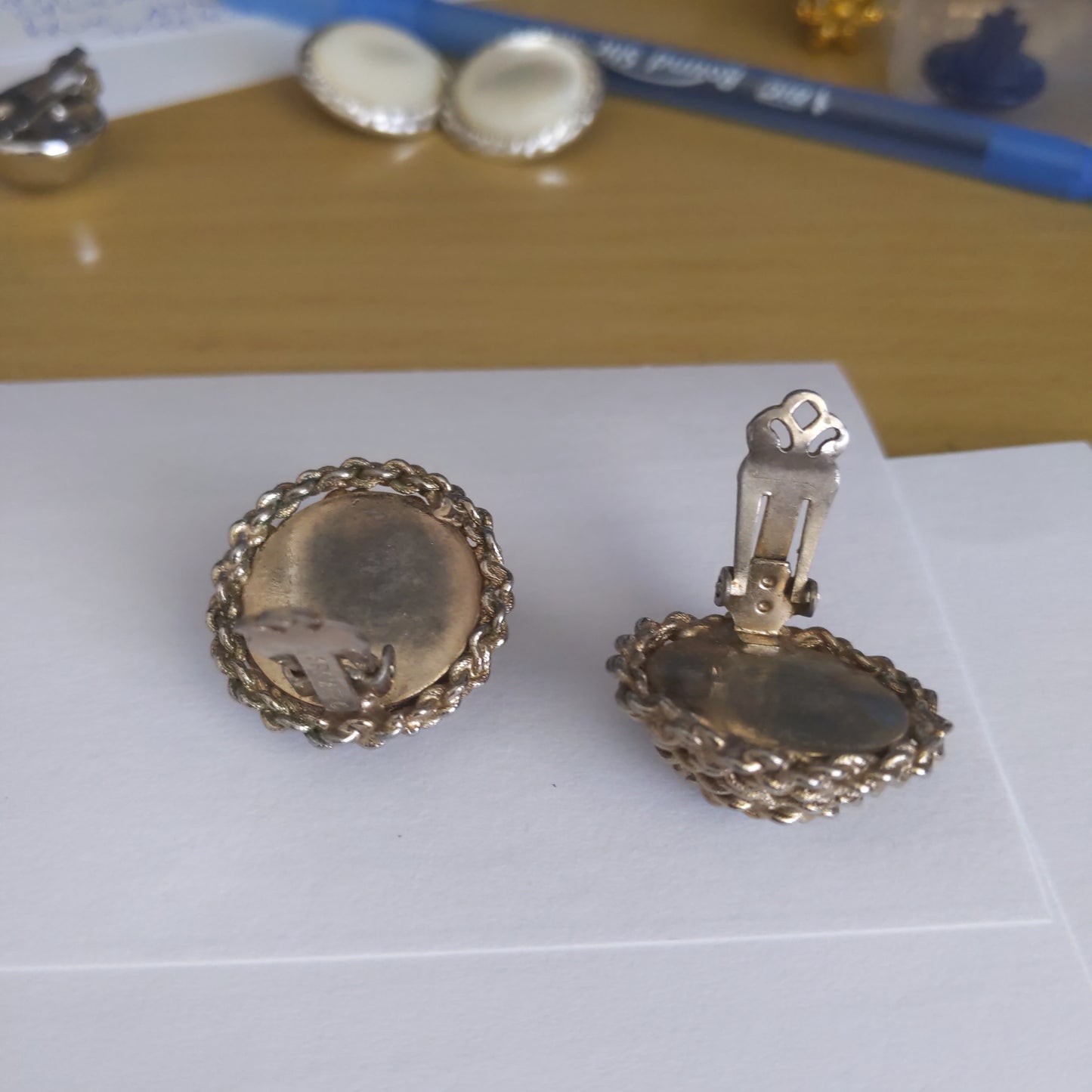 Round Rope Style Clip Earrings