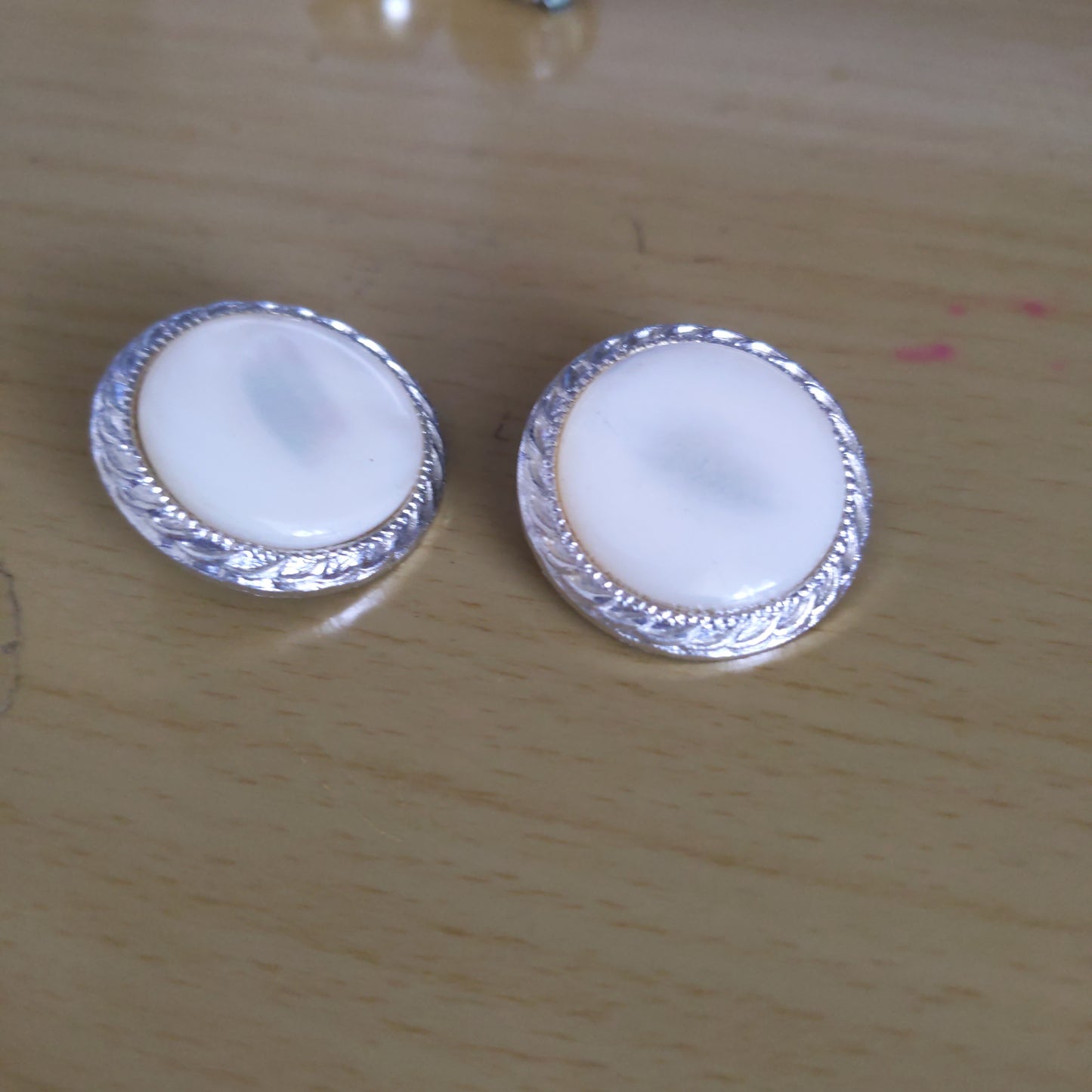 Vintage Big Round Clip and Silver Clip Earrings