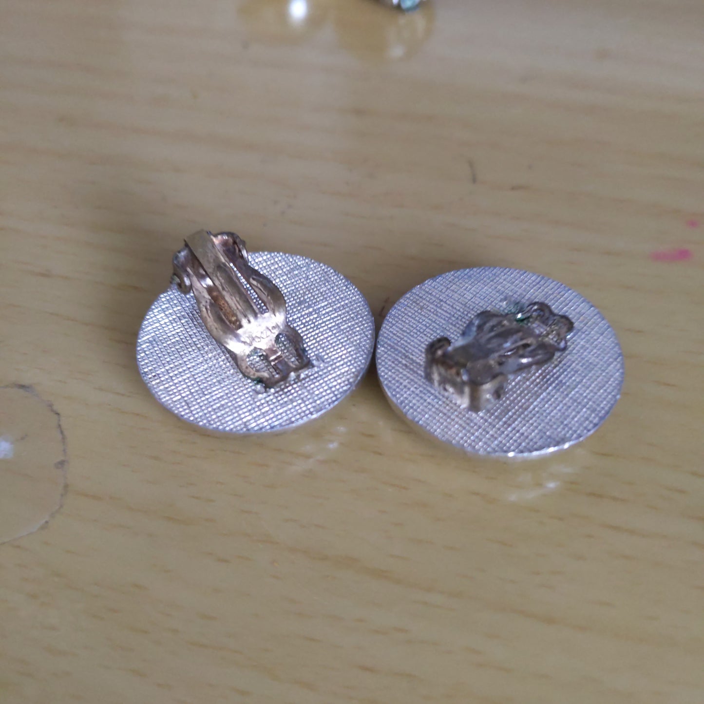 Vintage Big Round Clip and Silver Clip Earrings