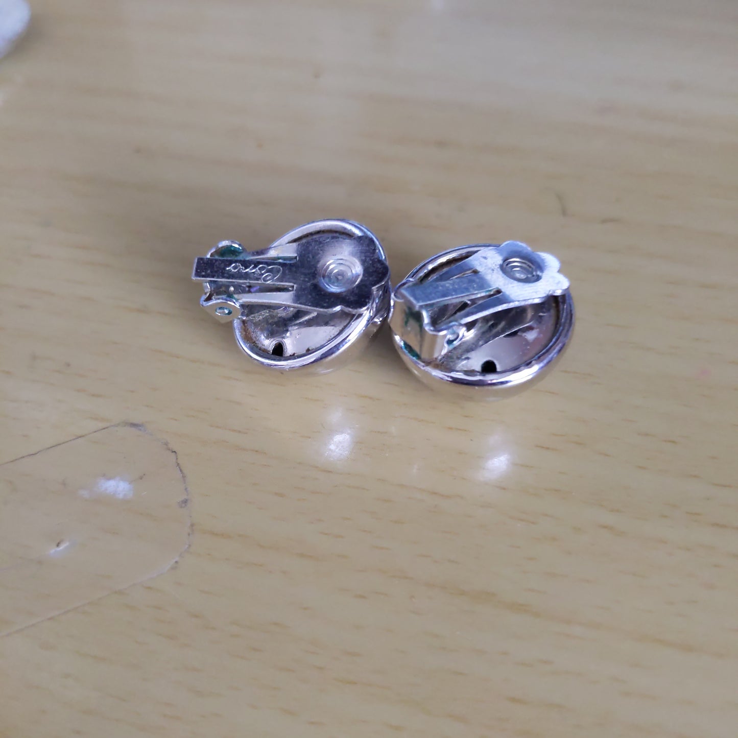 Vintage Big Round Clip and Silver Clip Earrings