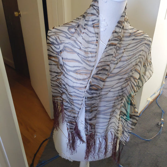 Light Brown Animal Print Scarf
