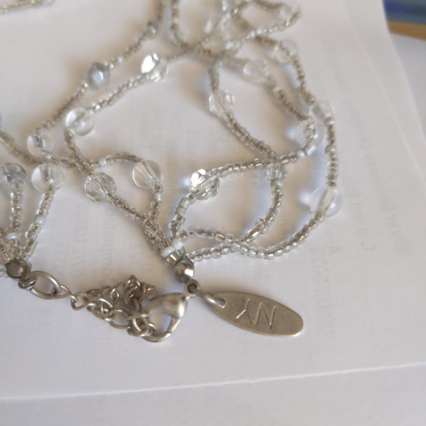 Small Clear Plastic Beaded Necklace