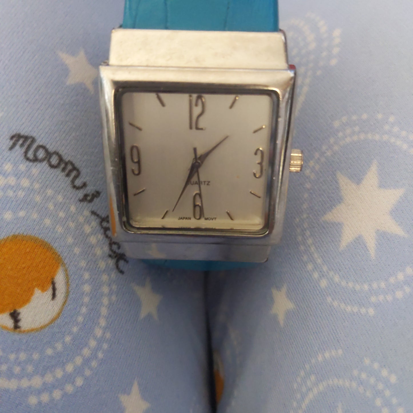Stainless Steel Blue Bracelet Cuff Watch