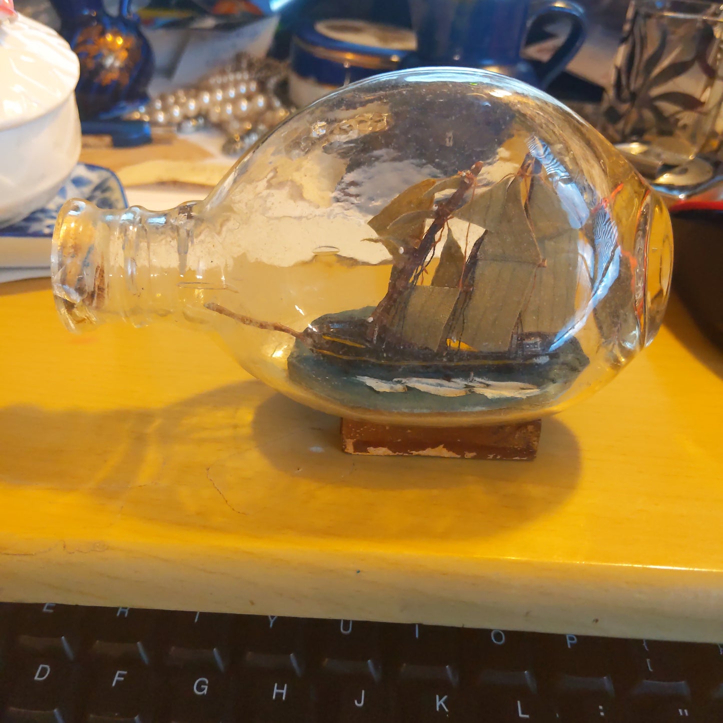 Little Ship in Glass Bottle