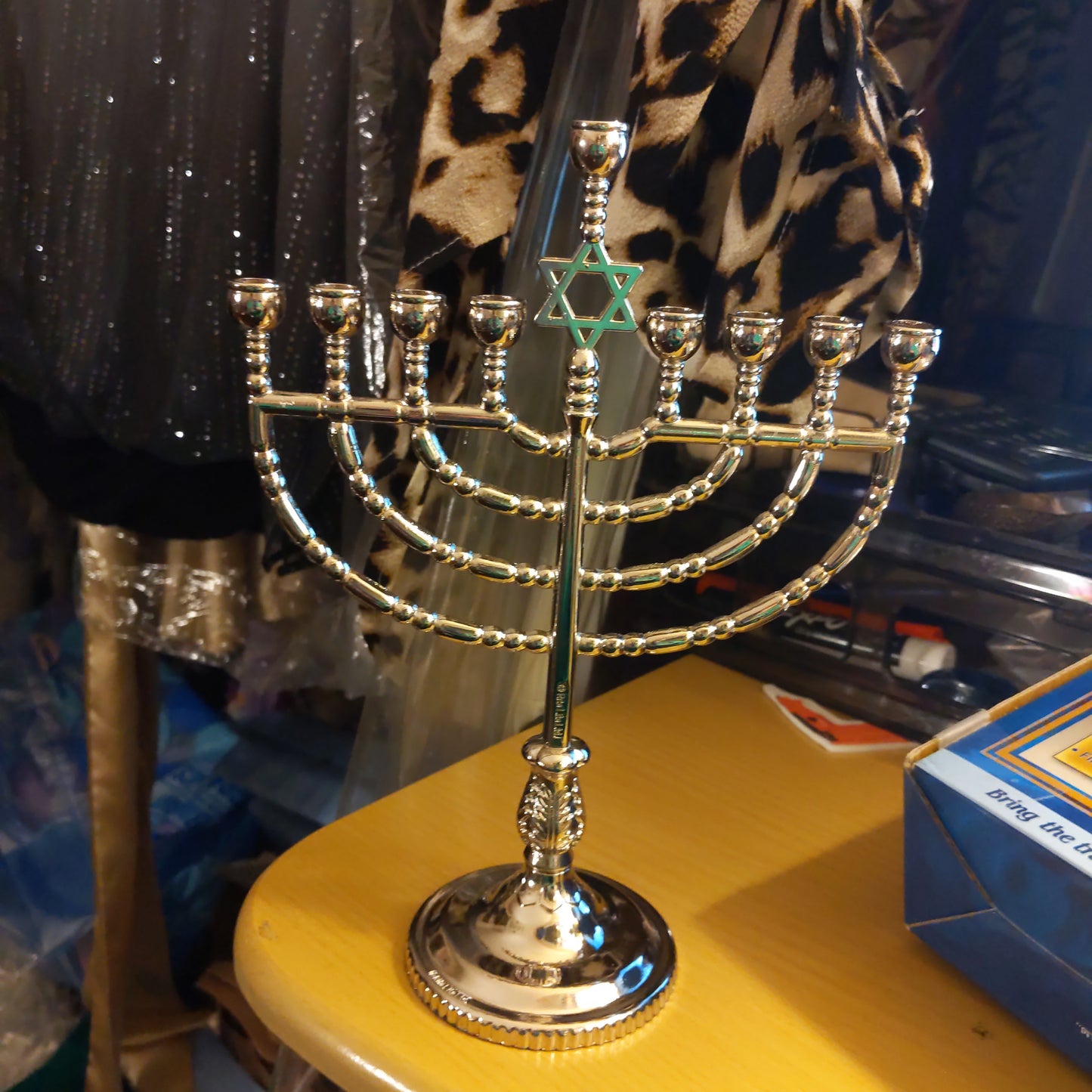 Traditional Silvertone Menorah