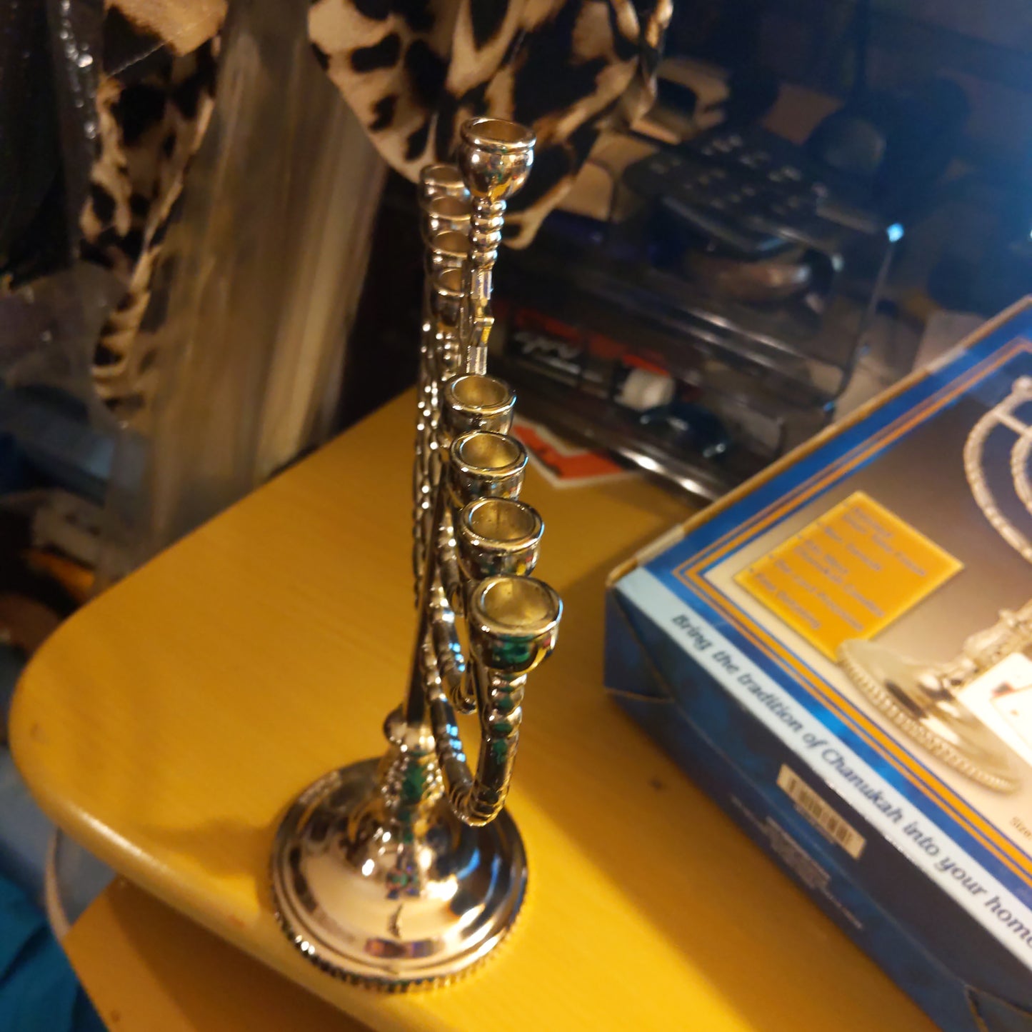 Traditional Silvertone Menorah