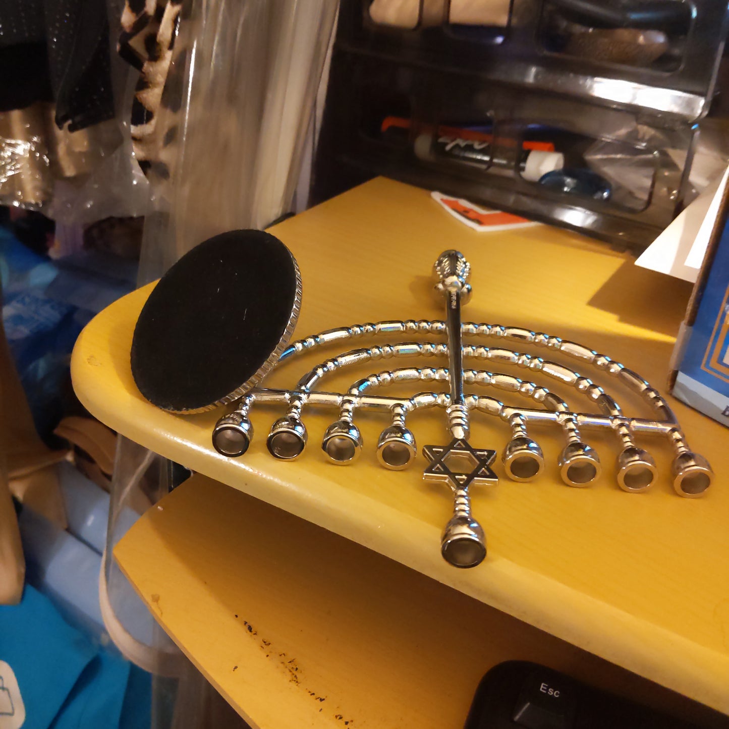 Traditional Silvertone Menorah