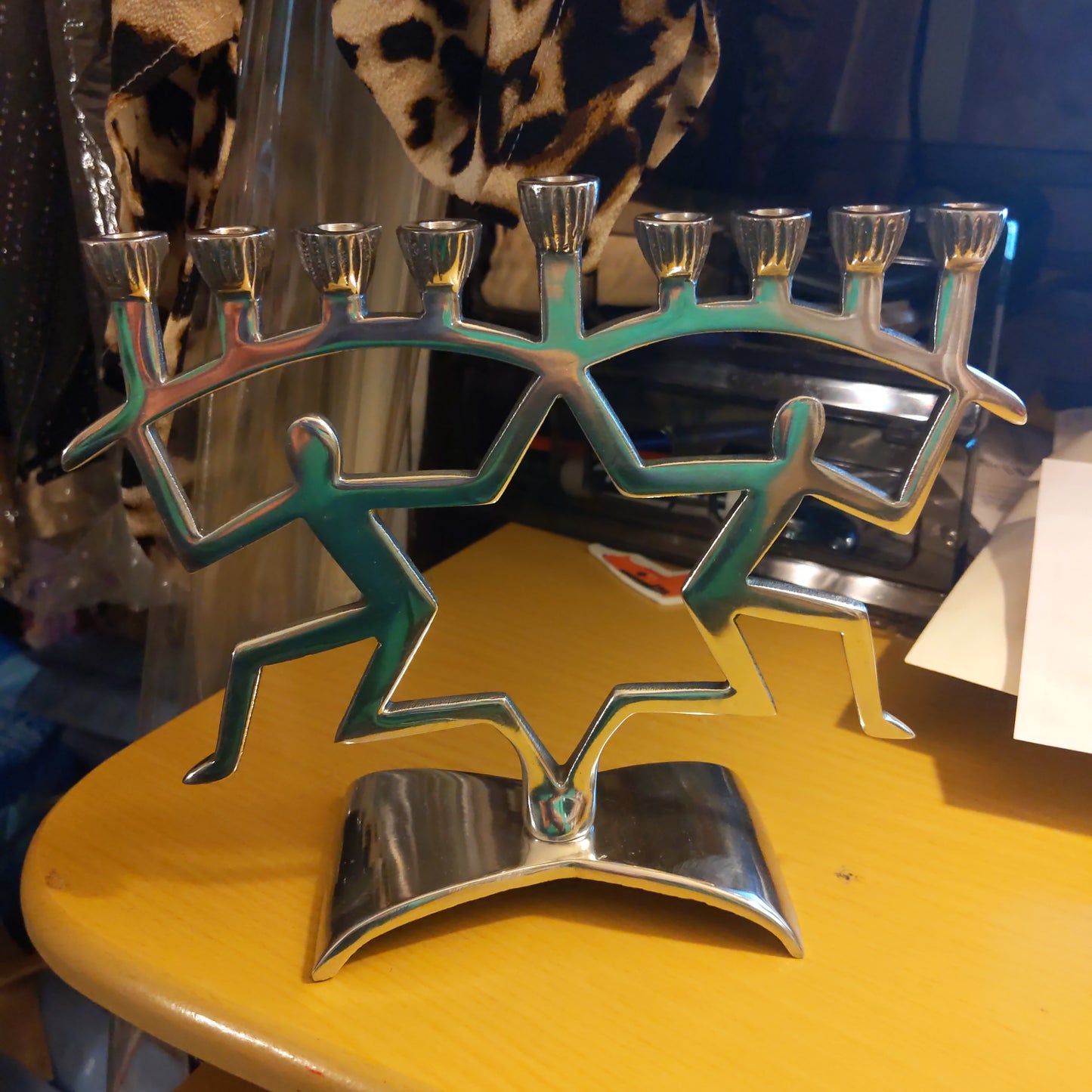 Silvertone Two Person Menorah
