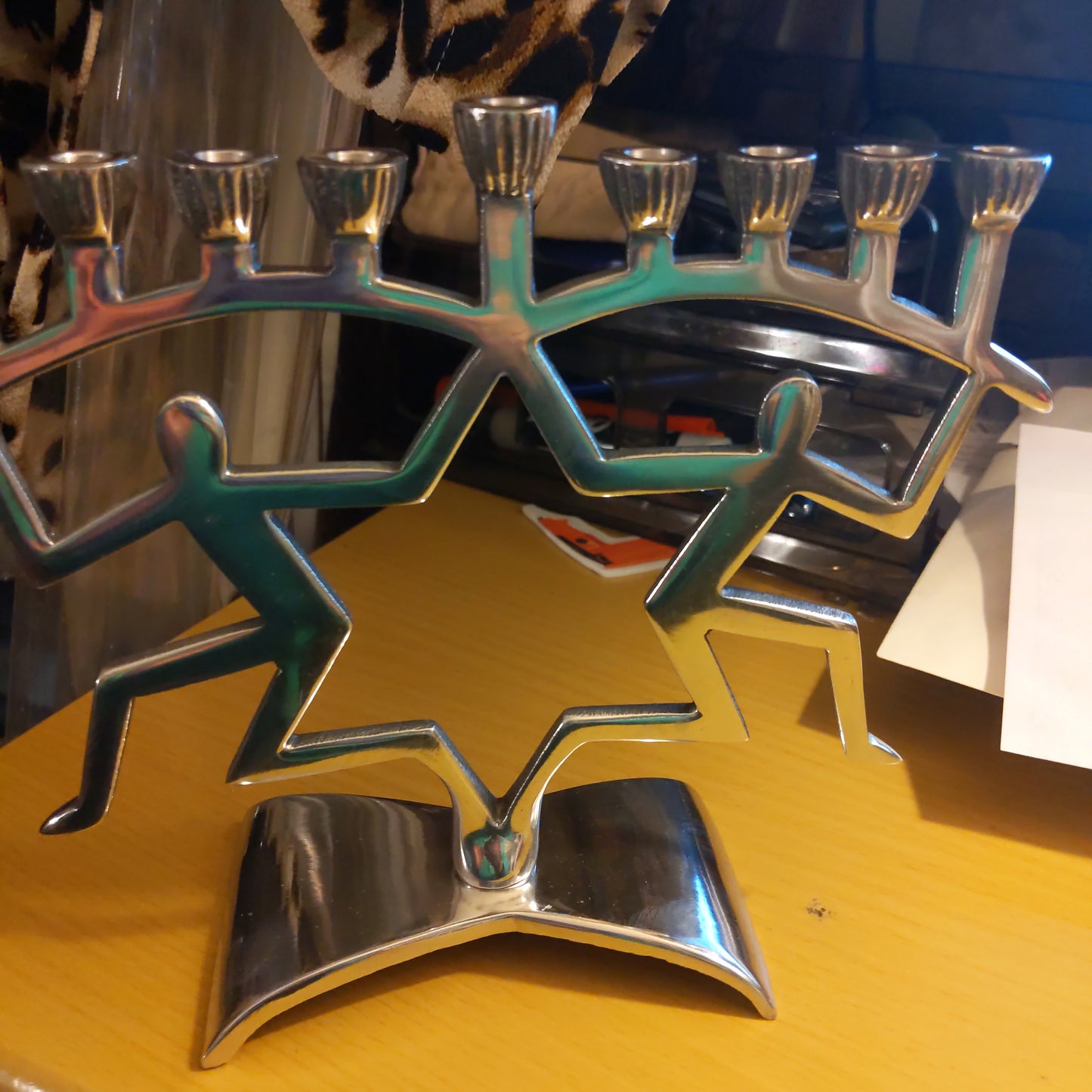 Silvertone Two Person Menorah