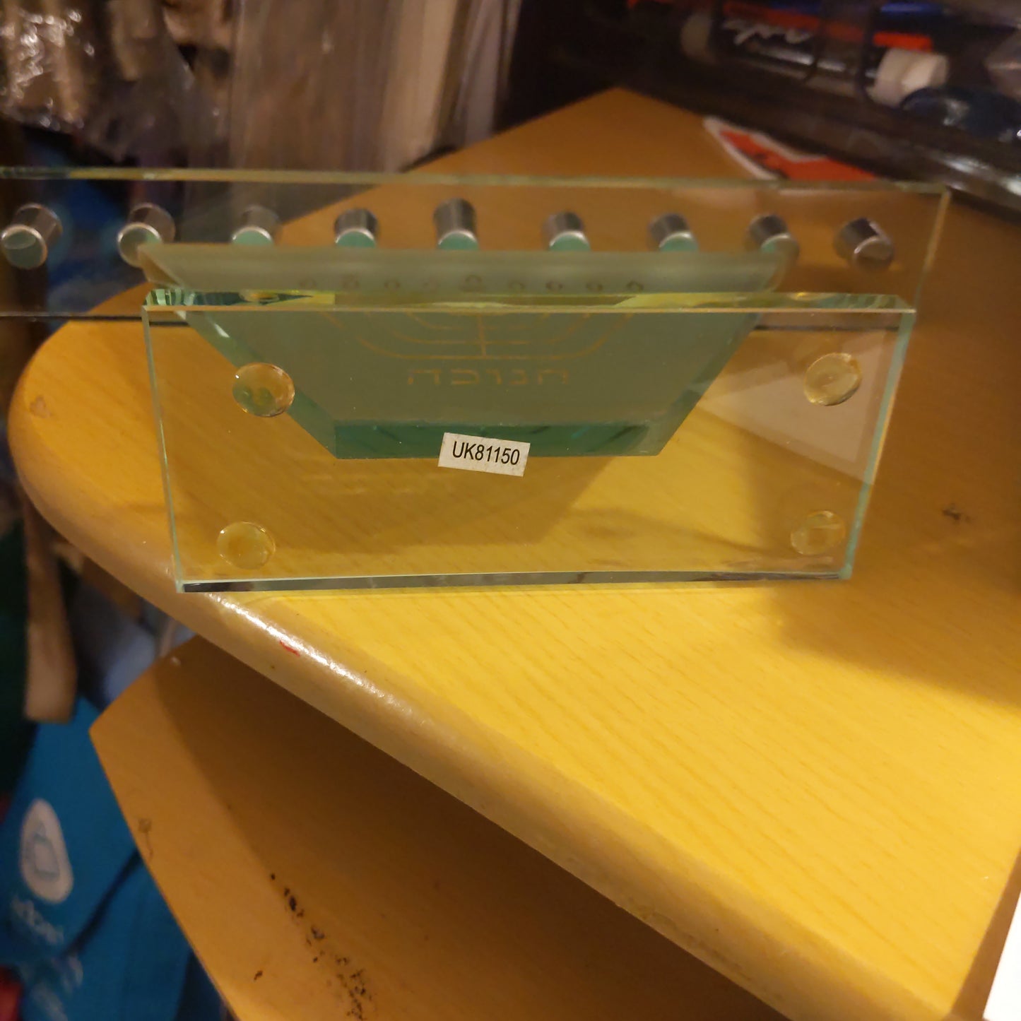Art Judaica Glass Menorah