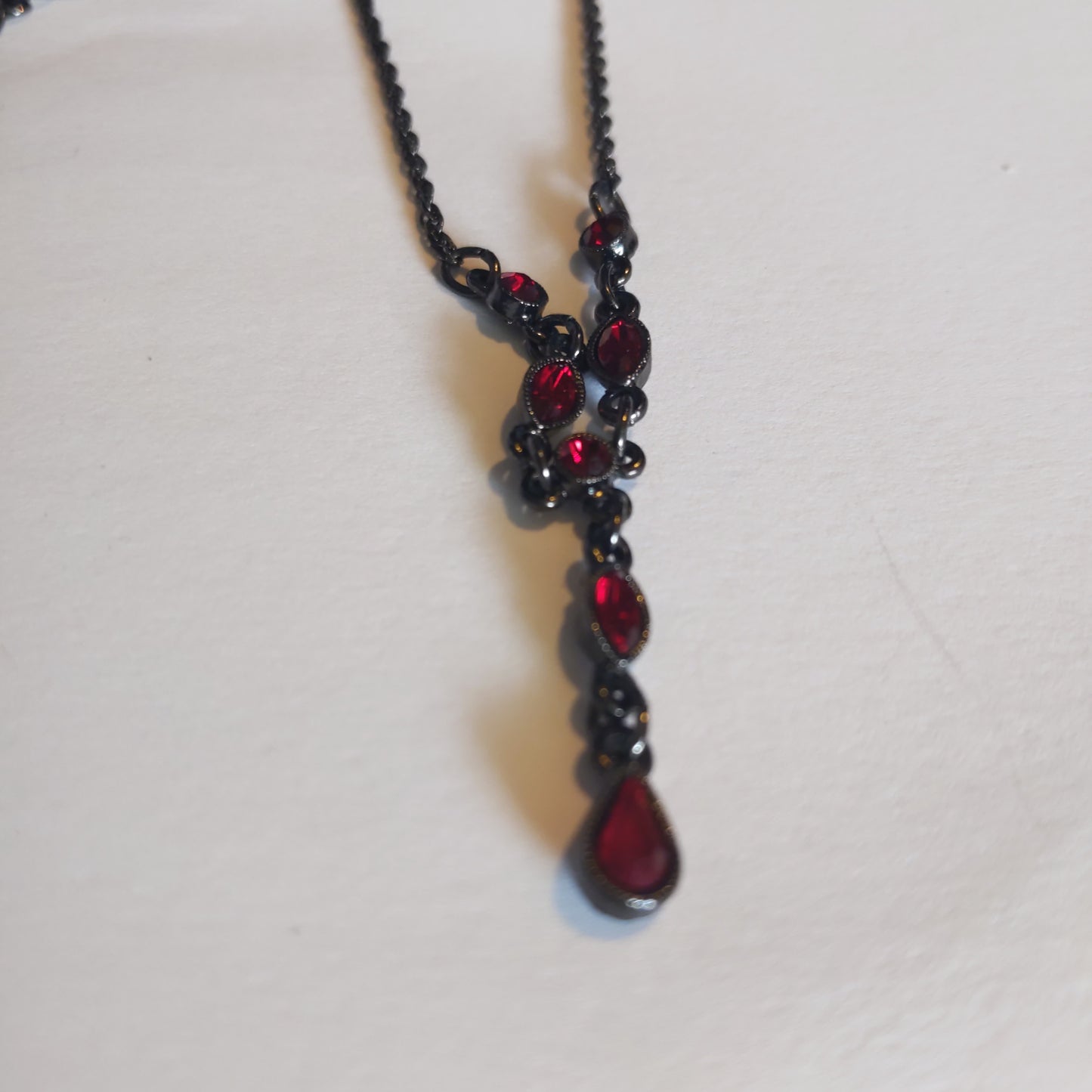 Fake Ruby Rhinestone Necklace