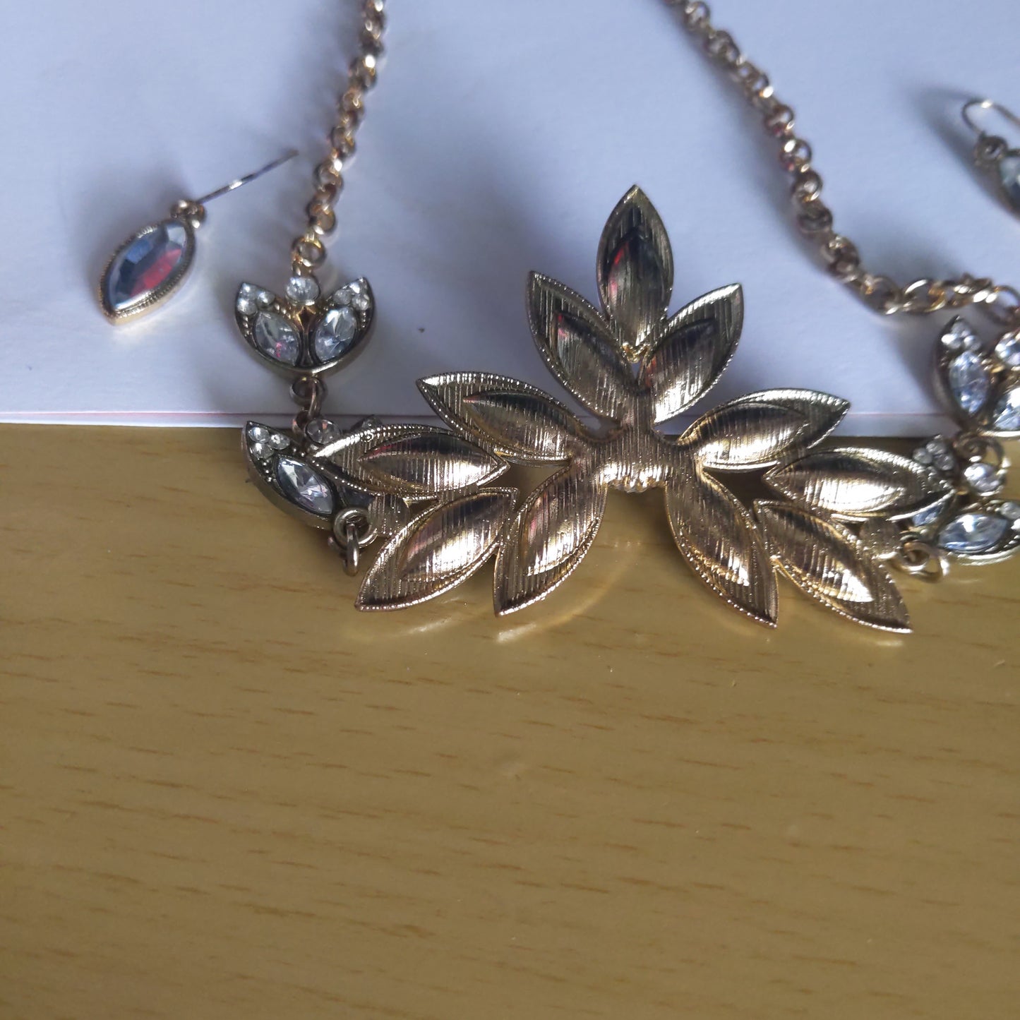 Large Silver Rhinestone Statement Necklace Set