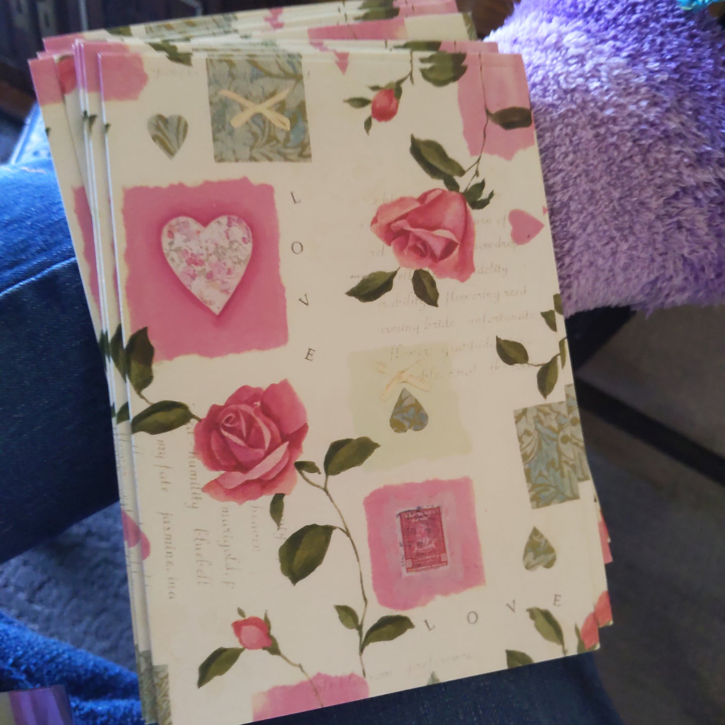 Love Heart Blank Cards with Matching Envelopes