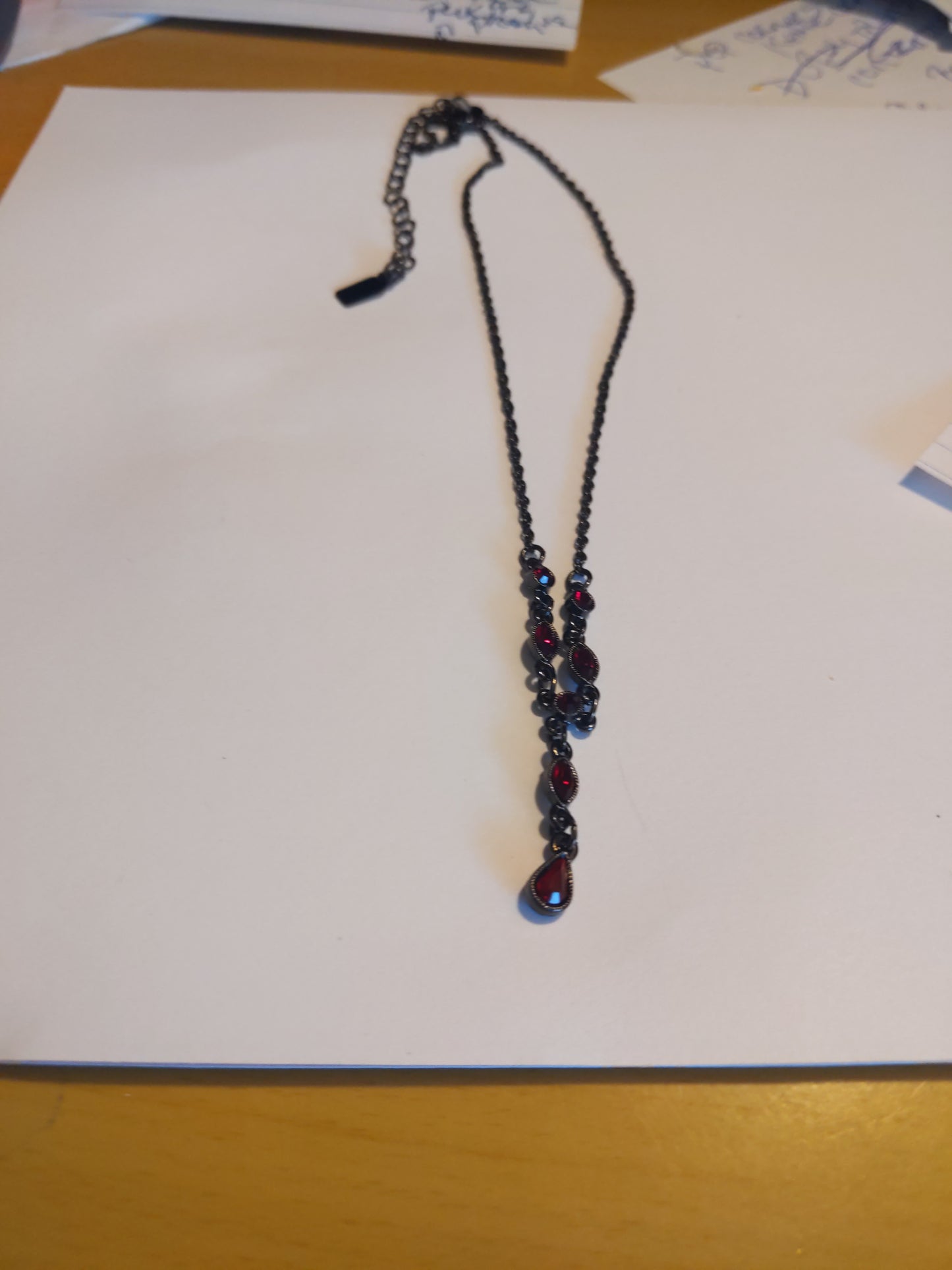 Fake Ruby Rhinestone Necklace