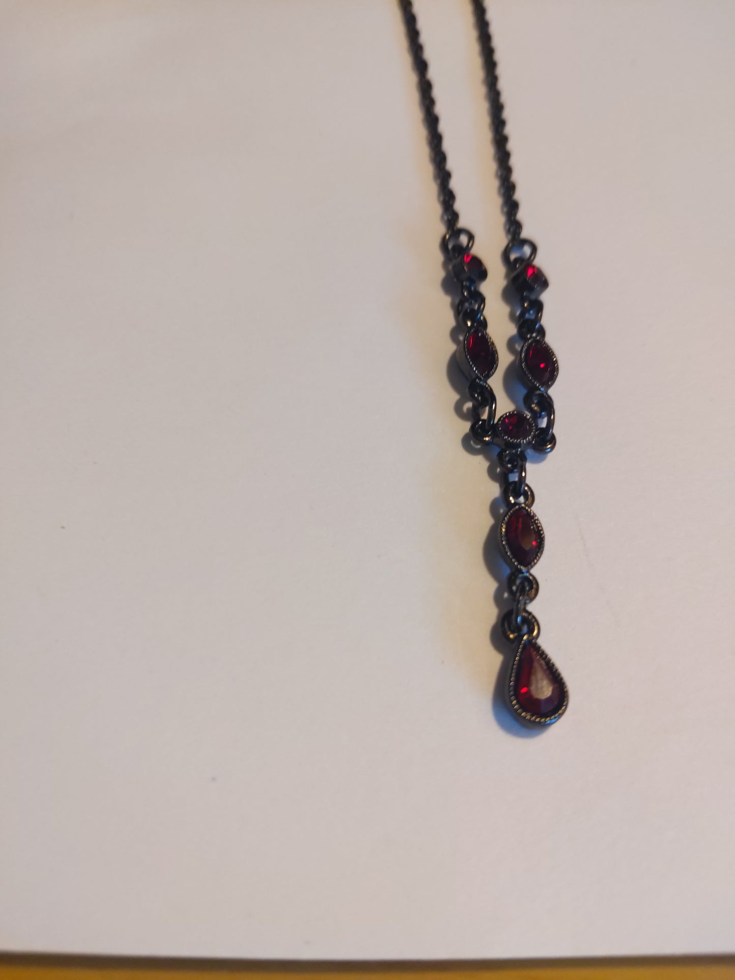 Fake Ruby Rhinestone Necklace