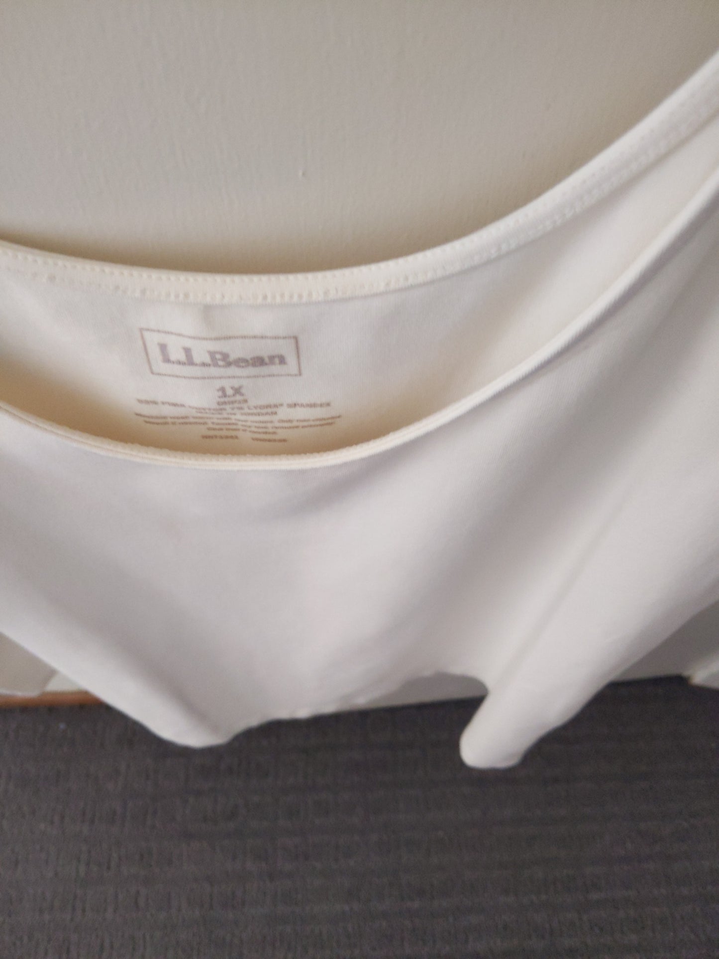 LL Bean Ivory Tank Top Size 1x