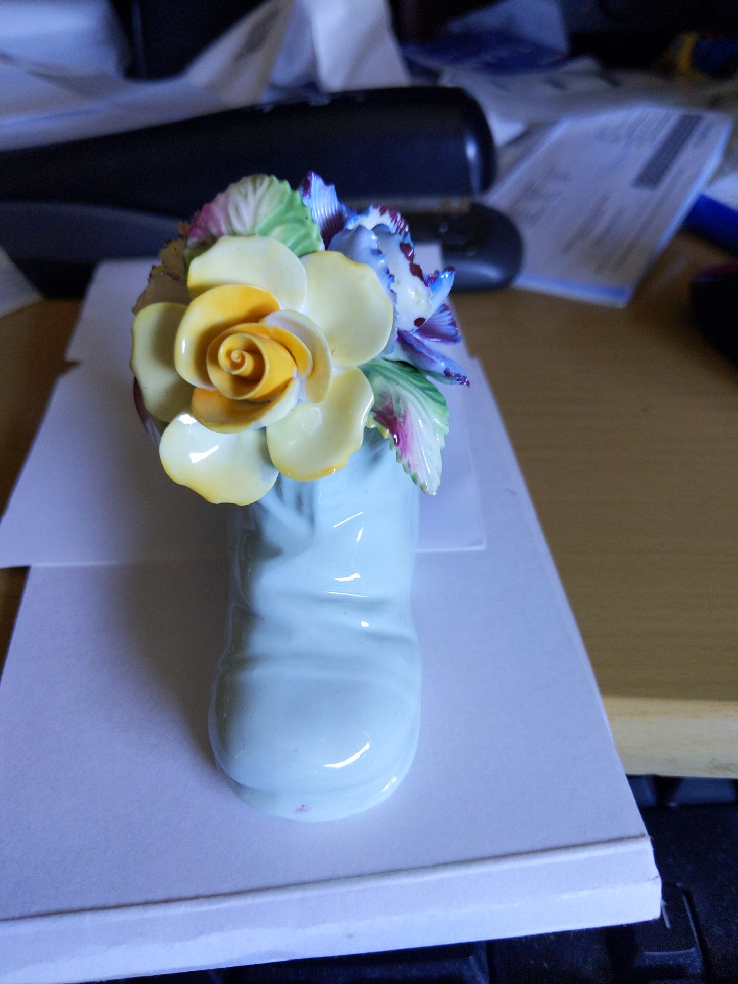 Green Boot with Fancy Flowers