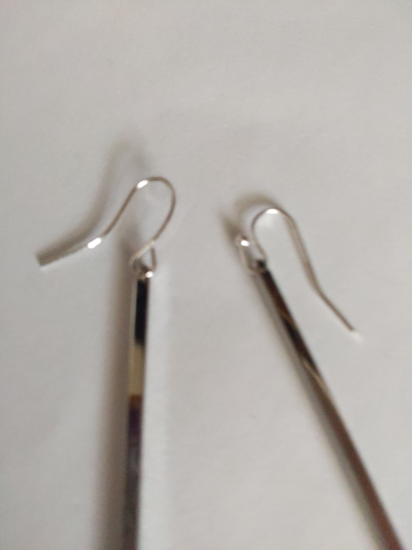 Long Thin Fake silver Earrings