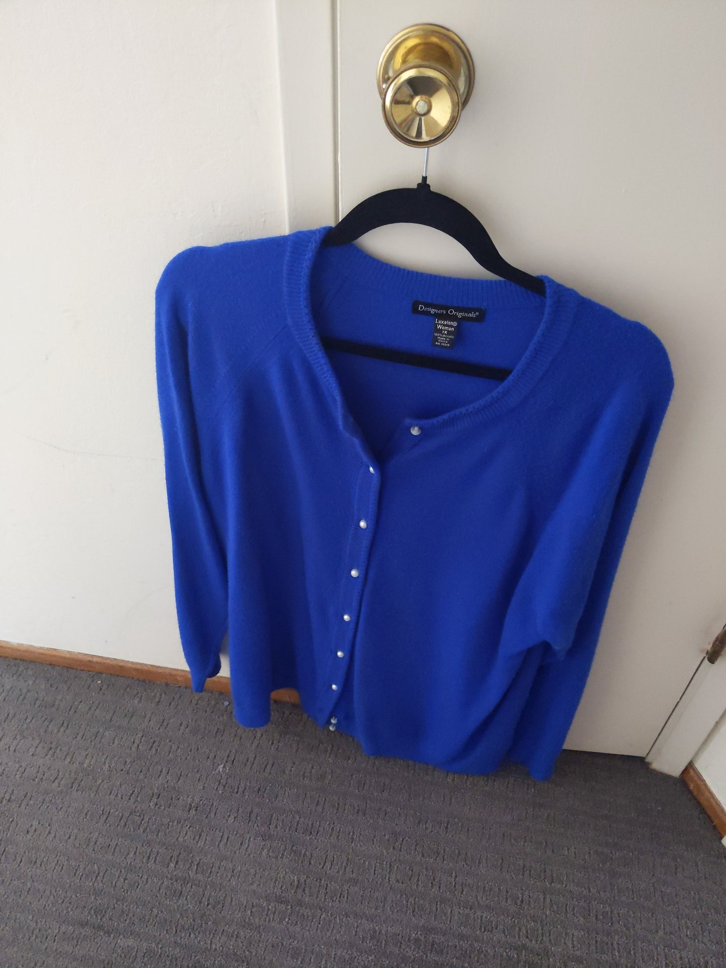 Designers Originals Sapphire Color Button down Sweater Size 1x