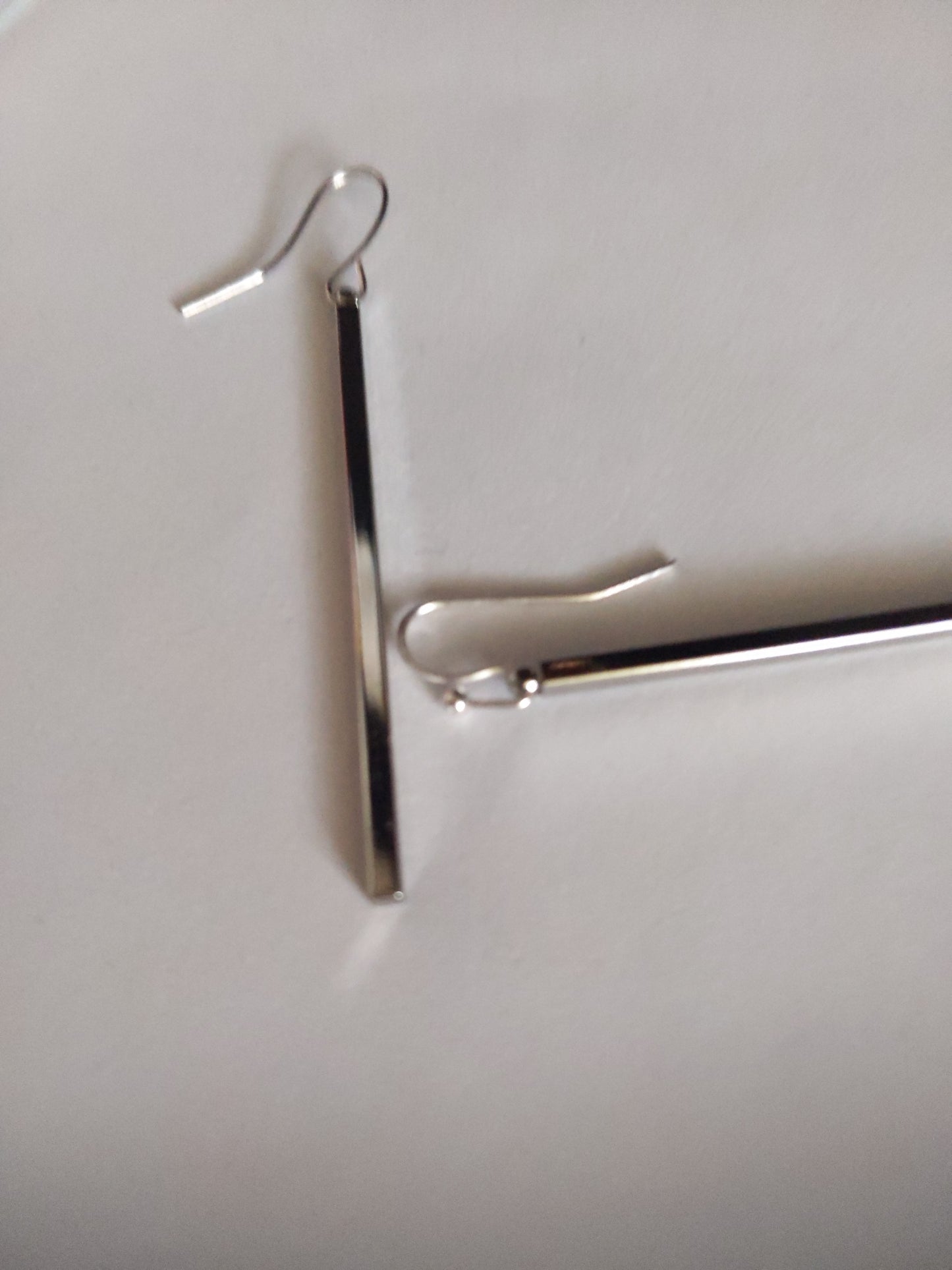 Long Thin Fake silver Earrings