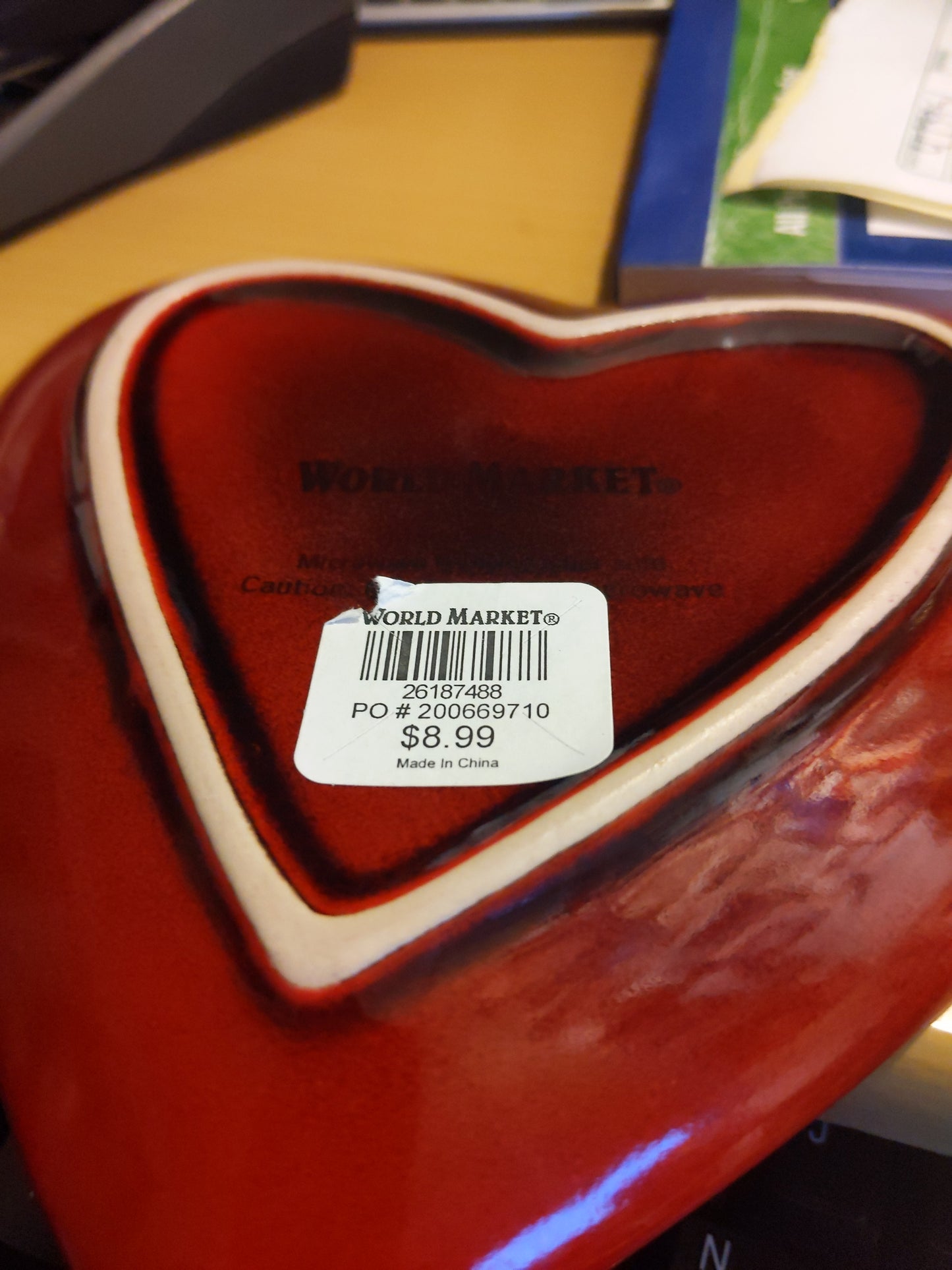 World Market Red Heart Dish