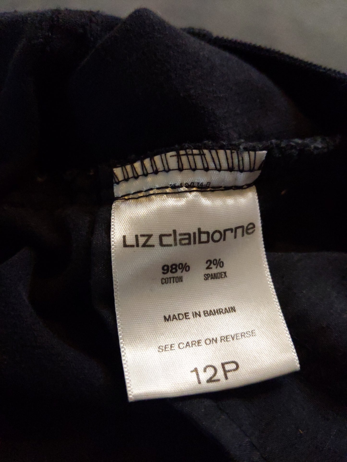 Liz Claiborne Black Cotton Pants Size 12P