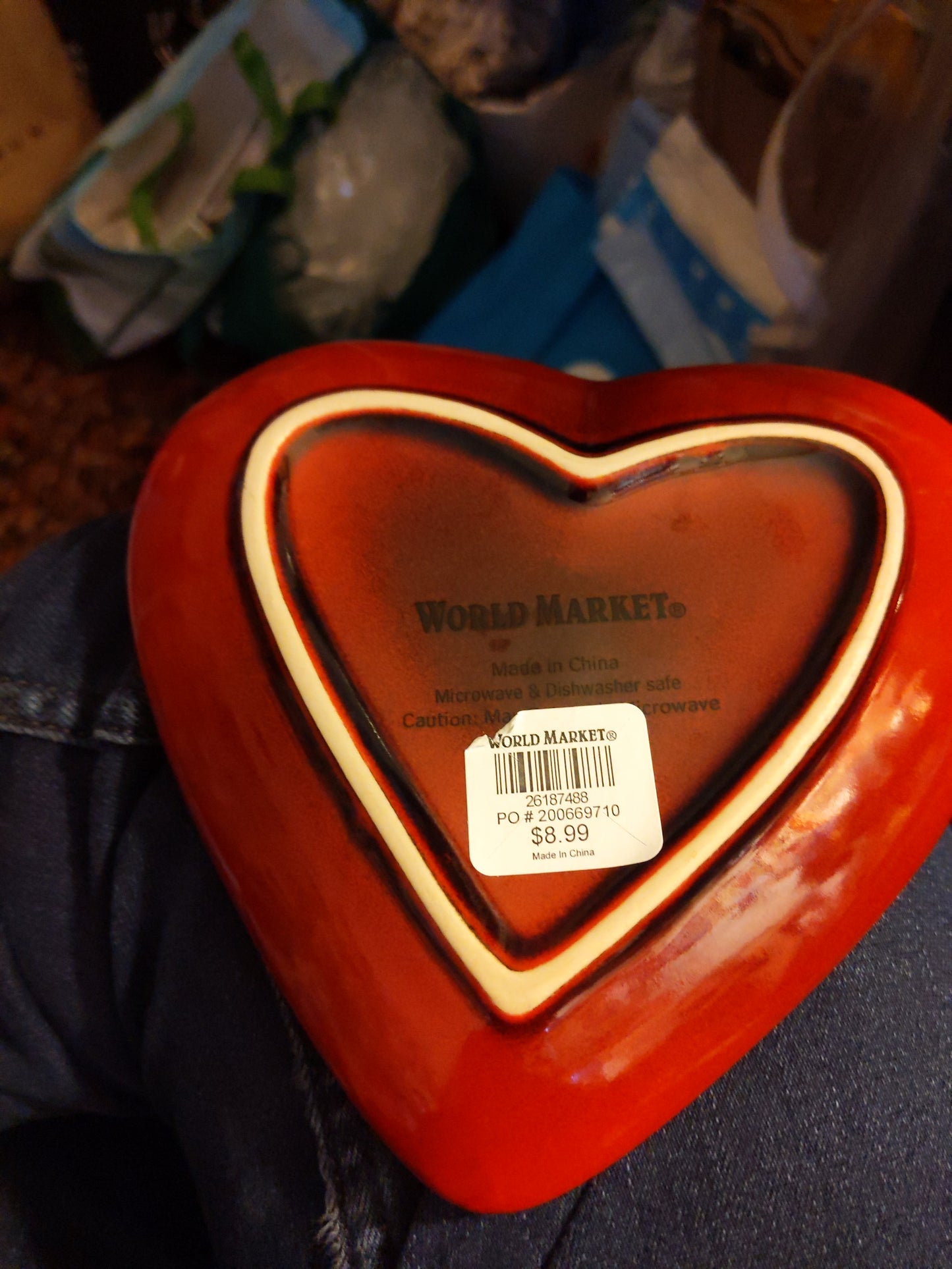 World Market Red Heart Dish