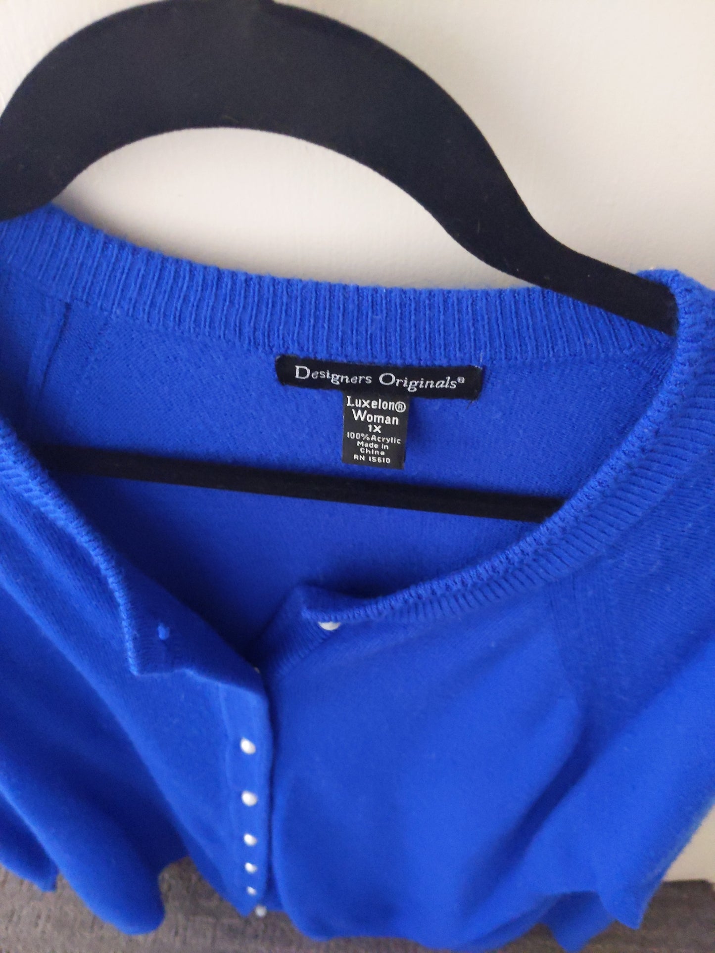 Designers Originals Sapphire Color Button down Sweater Size 1x