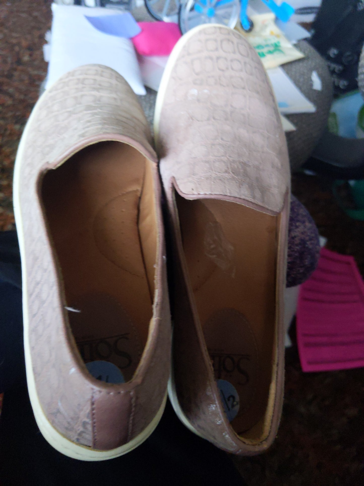 Soft Slip On Taupe Shoes Size 7 1/2