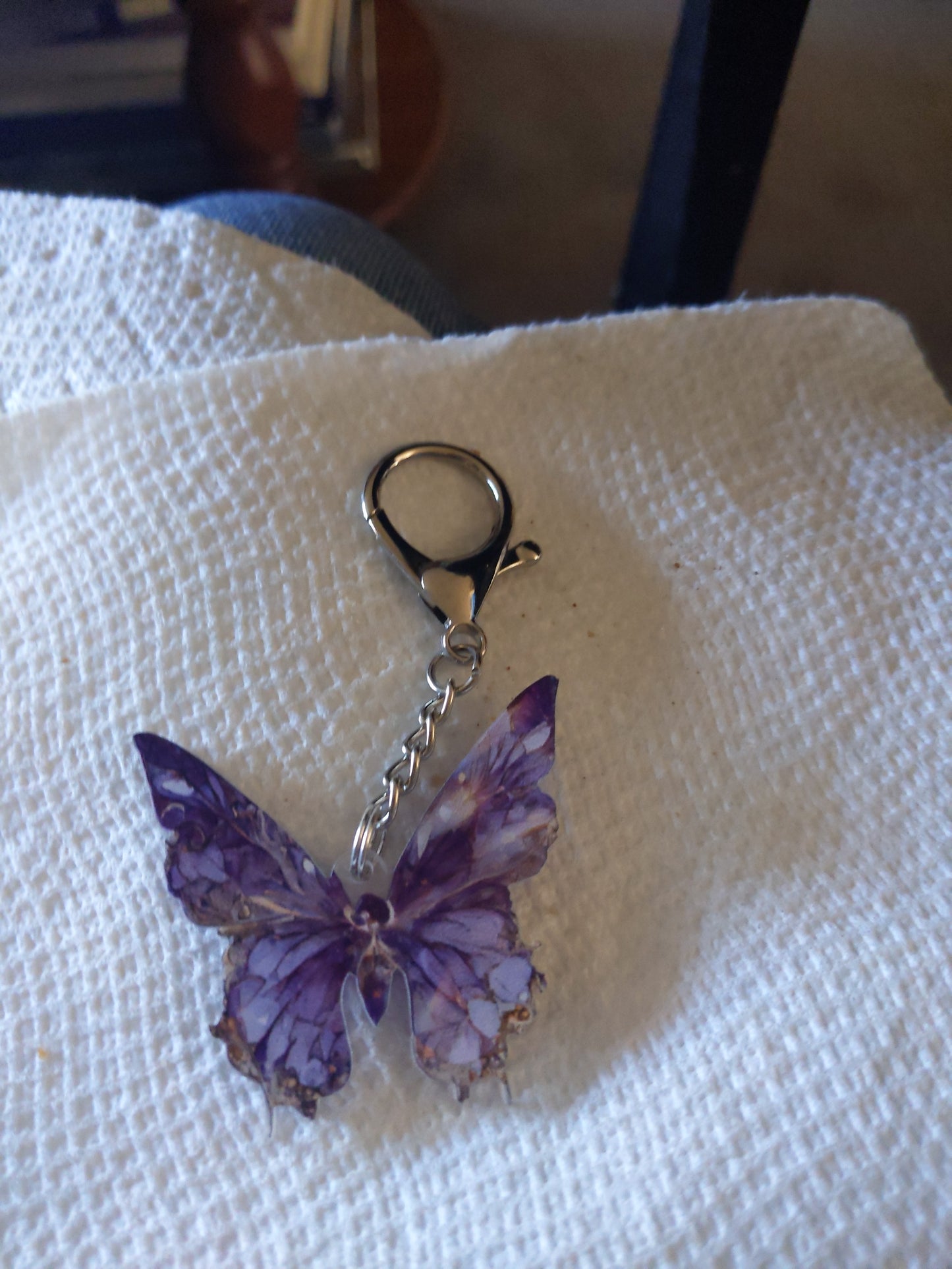 Purple Butterfly Keychain