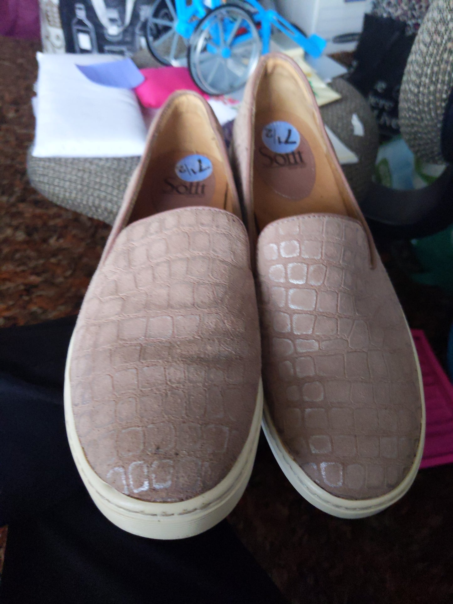 Soft Slip On Taupe Shoes Size 7 1/2