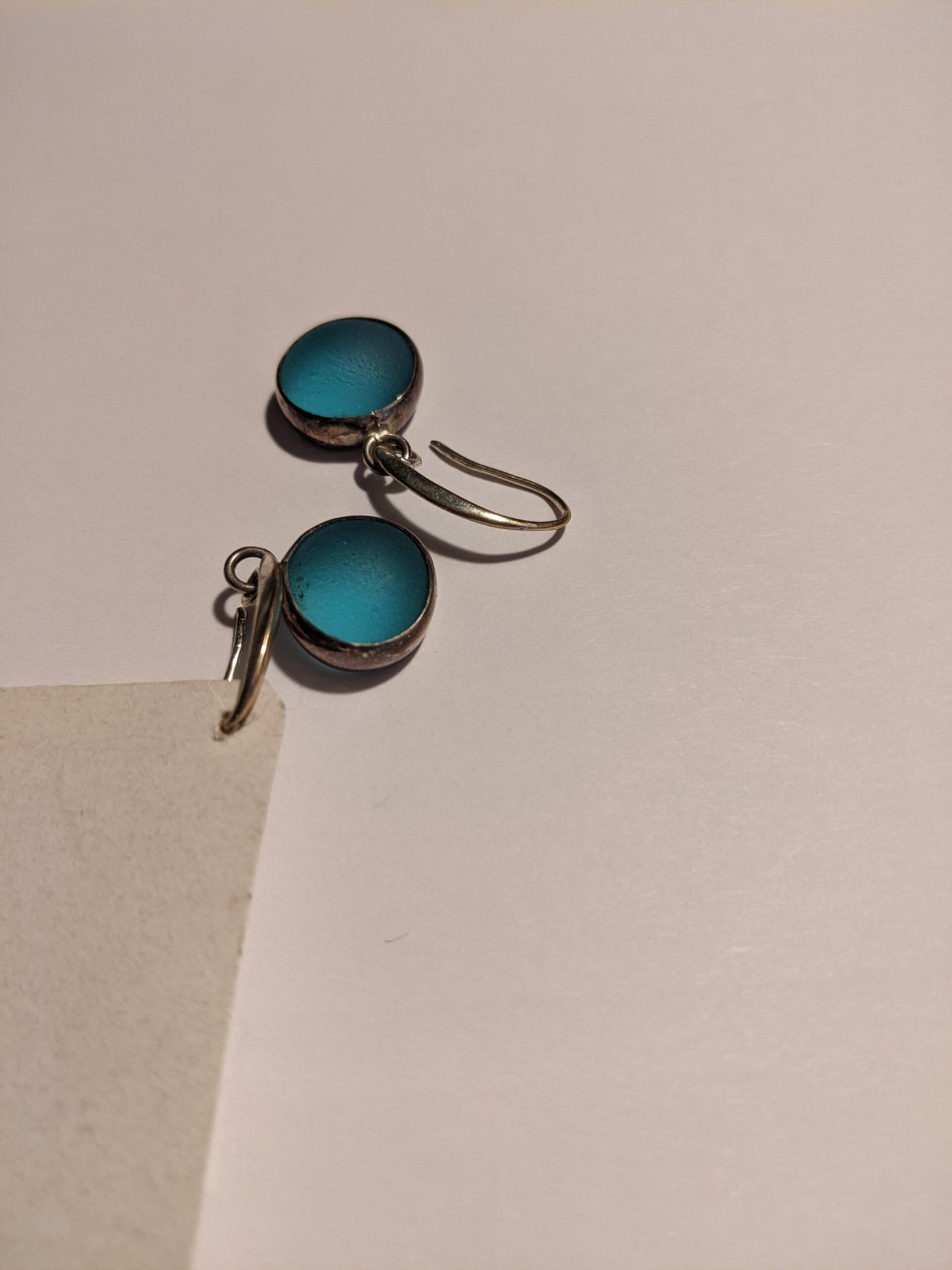 Sea Glass Jewelry Sterling Silver Thick Wire Earrings