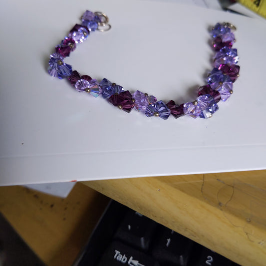 Purple and Pink Australian Crystal Bracelet