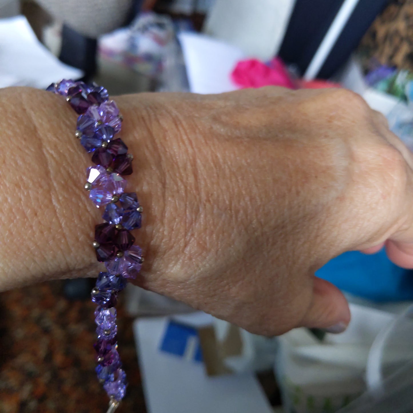 Purple and Pink Australian Crystal Bracelet