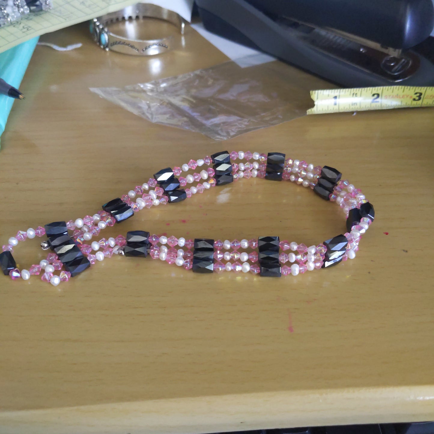 Magnetic Pink and White Necklace
