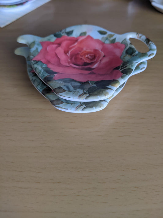 Orange Rose Tea Pot Shaped Tea Bag Holders