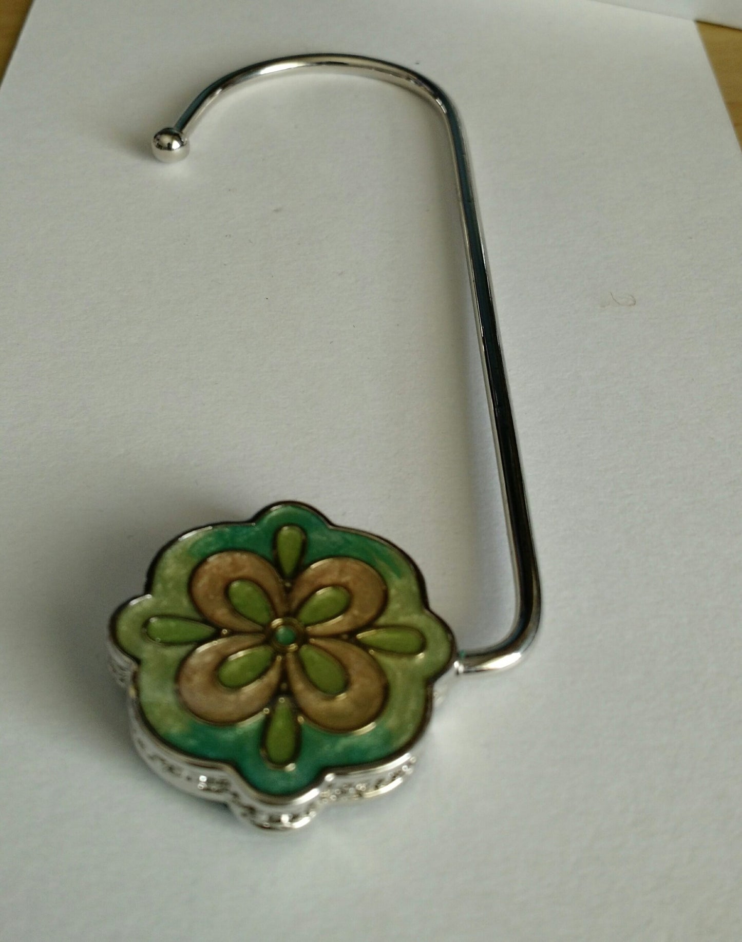 Little Green/Yellow Flower Purse Hook-NEW