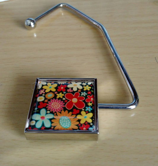 Square Lot of Daisies Purse Hook-NEW