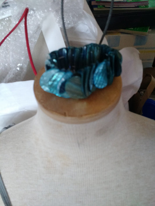 Blue Stretch Shell Bracelet