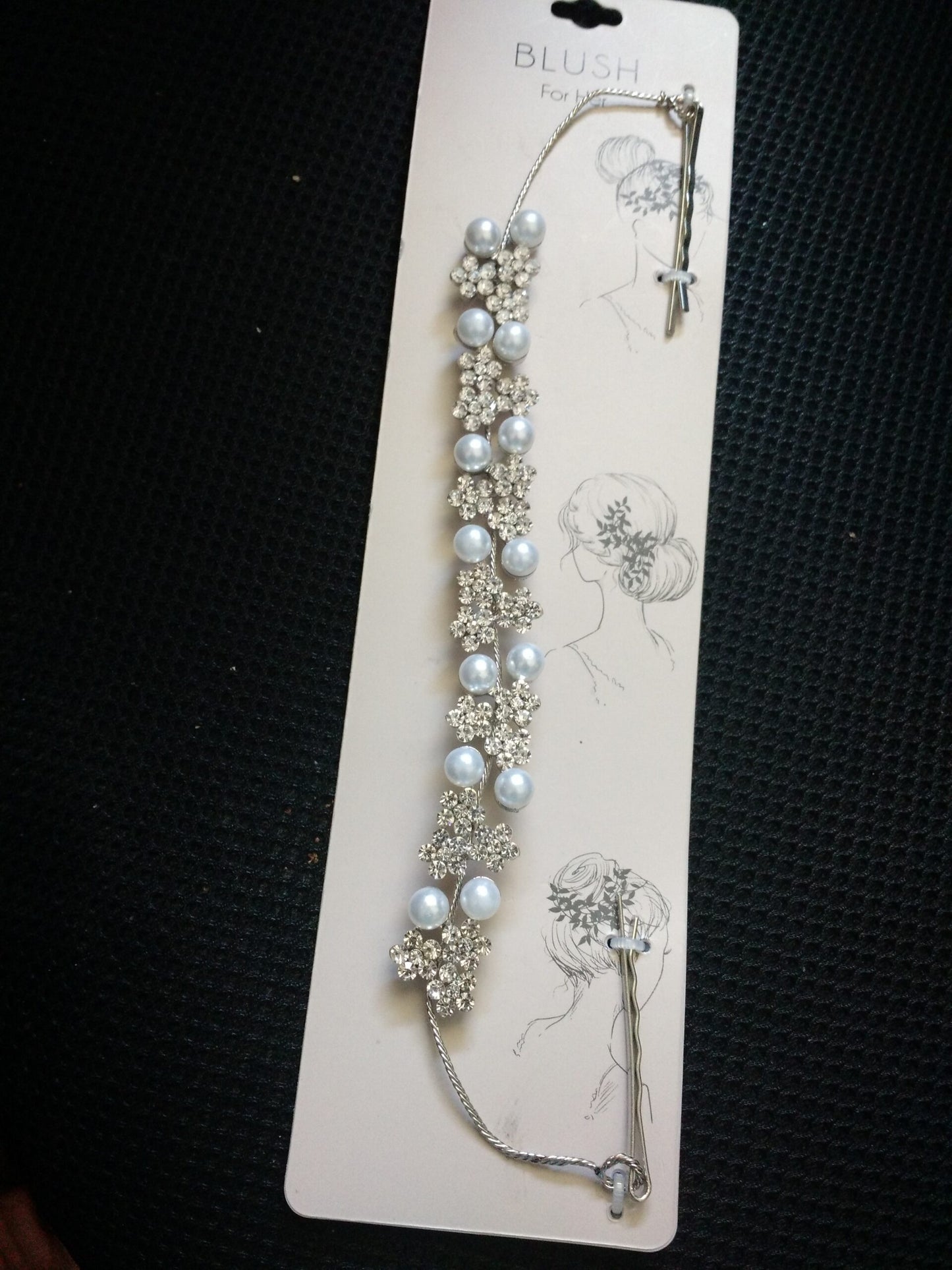 Fancy Rhinestone Pearl Bobby Pins for Hair-NEW
