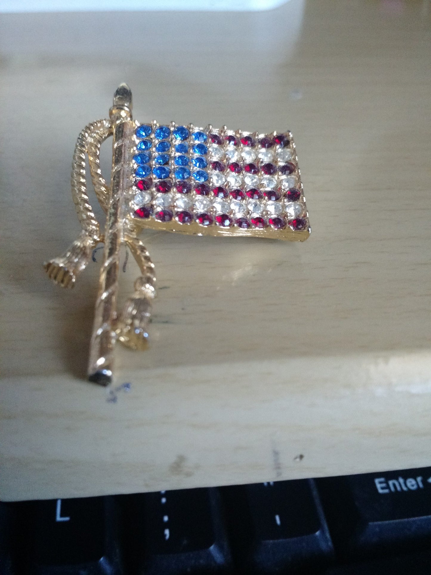 Large Gold Flag Pin