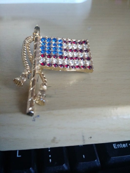 Large Gold Flag Pin