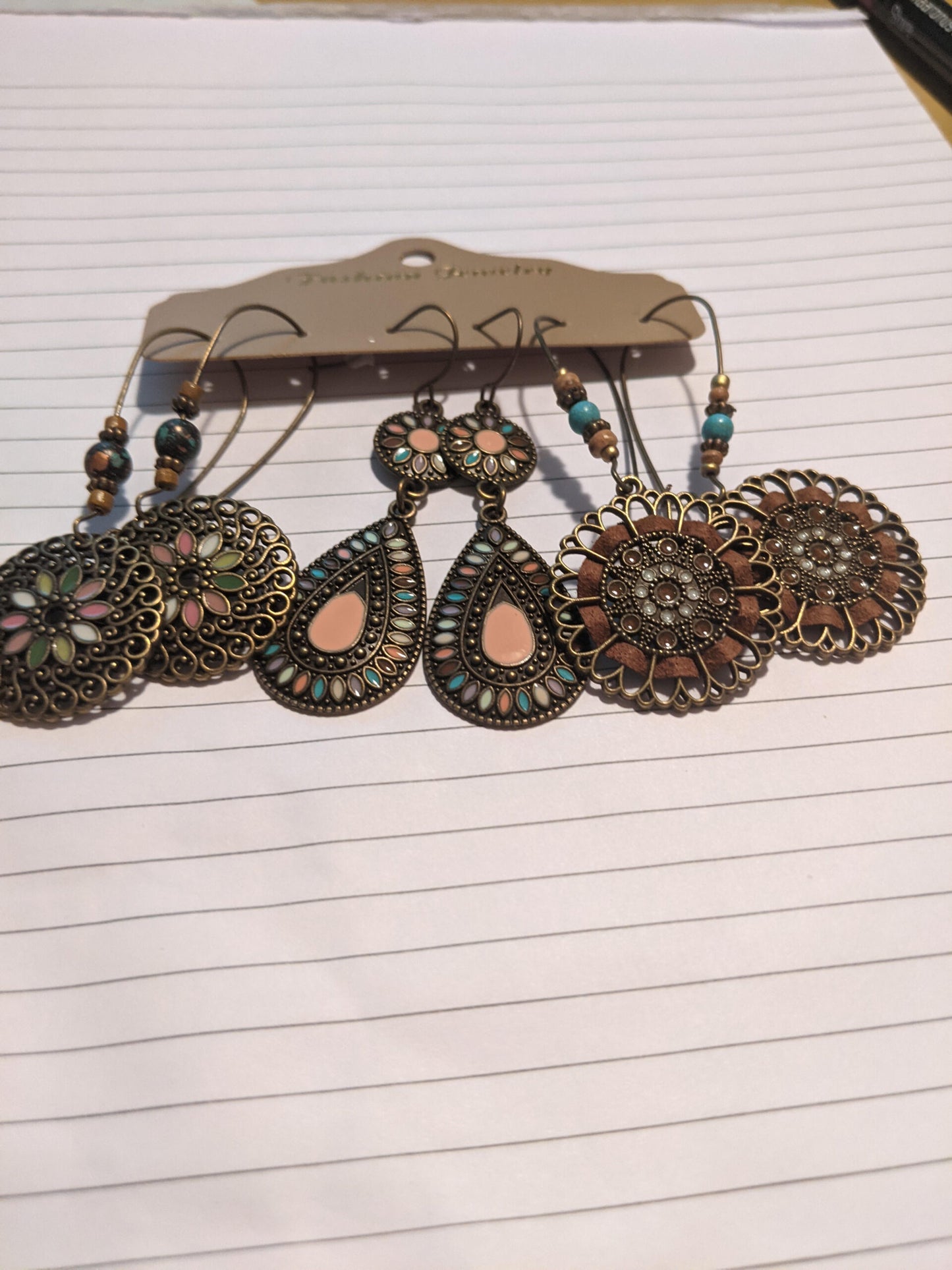 Three Unique Wire Earrings-NEW