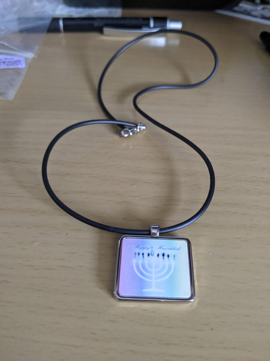 Happy Chanukah Pendant Necklace-NEW