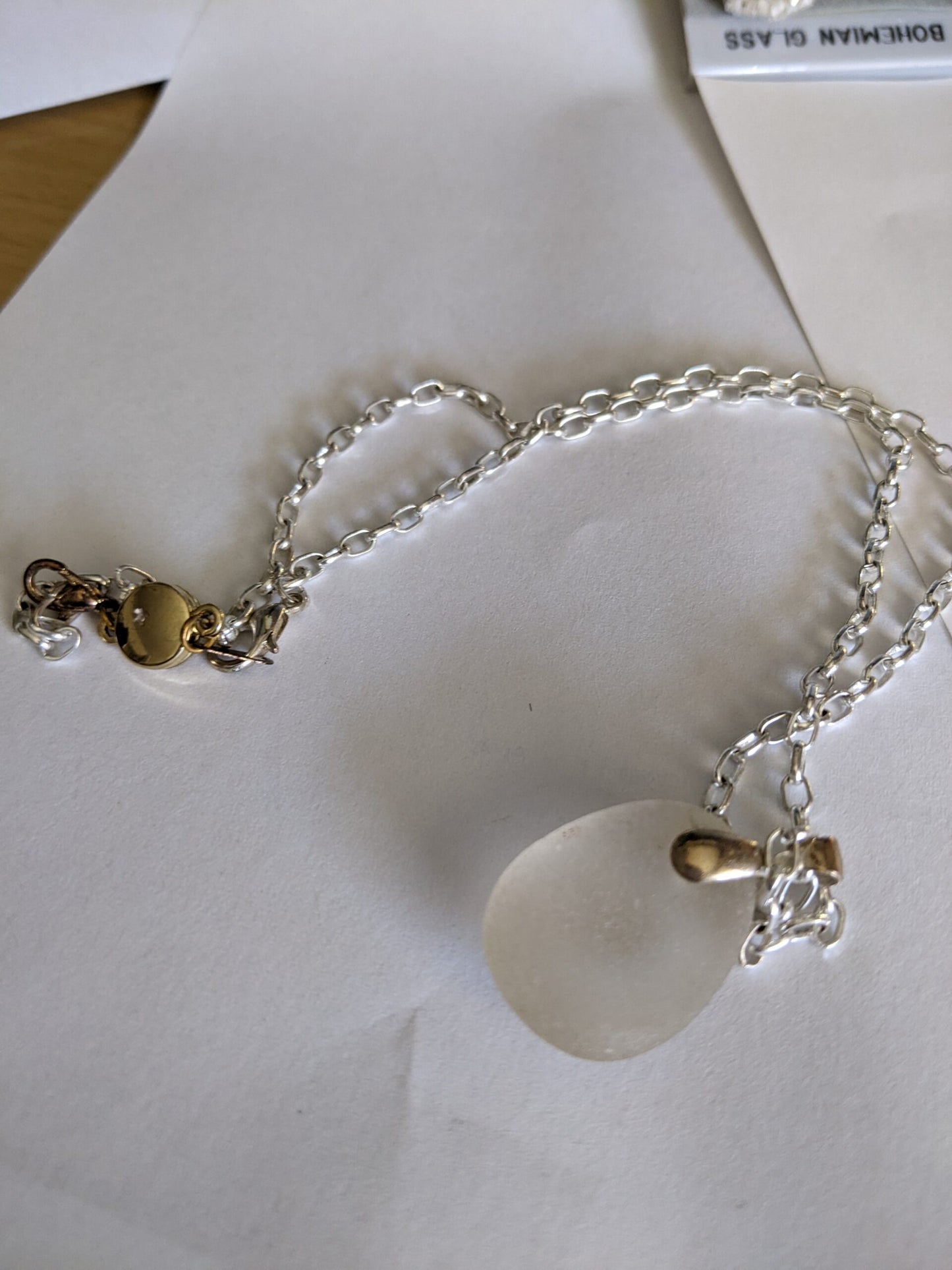 Fake Silver Chain with Fake Rock Pendant