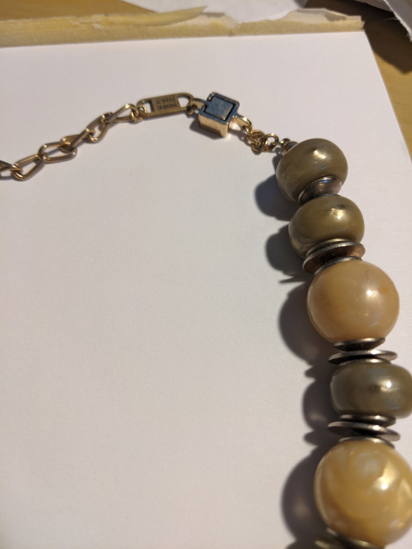 Big Beaded of Olive and Beige Color