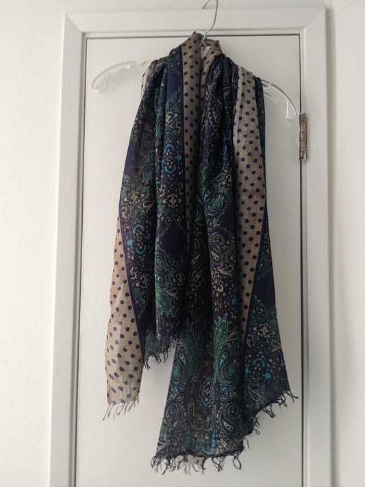 Paisley Blue And Brown Scarf