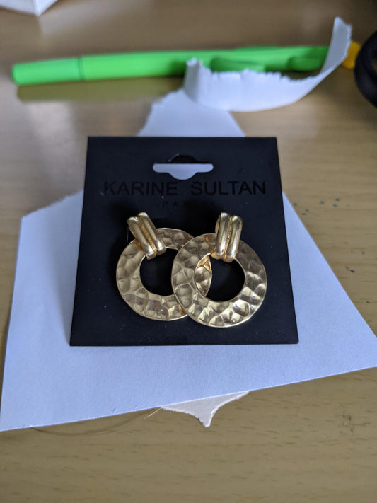 Round Post Gold Earrings-NEW
