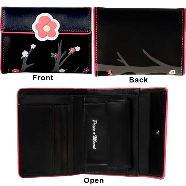 Pixie and Mood Black Flowered Wallet-NEW